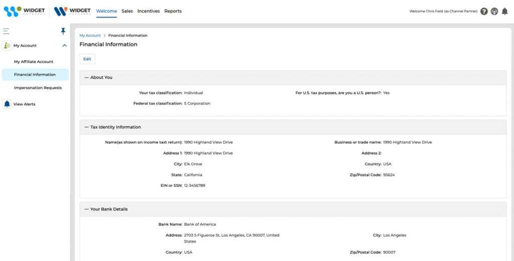 Image showing ZINFI's partner financial information capability