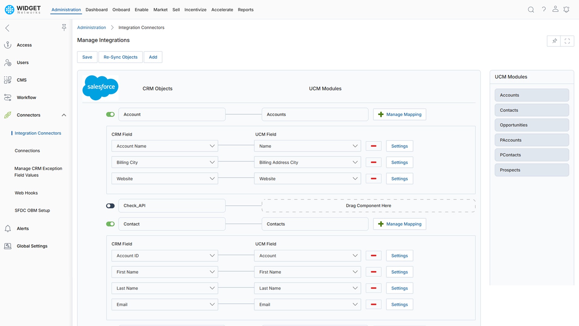 Connectors Management Flexible Field Mapping