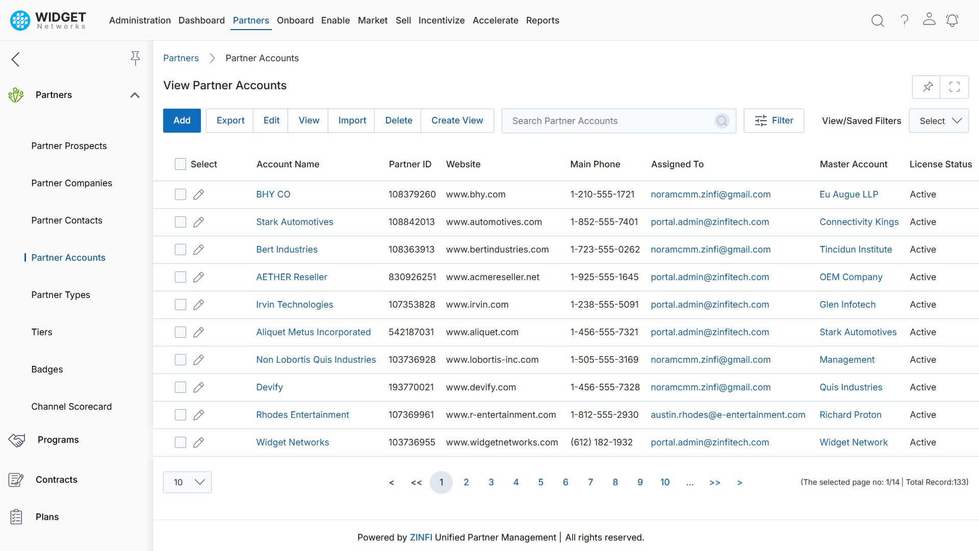 Partner Management Partner Accounts