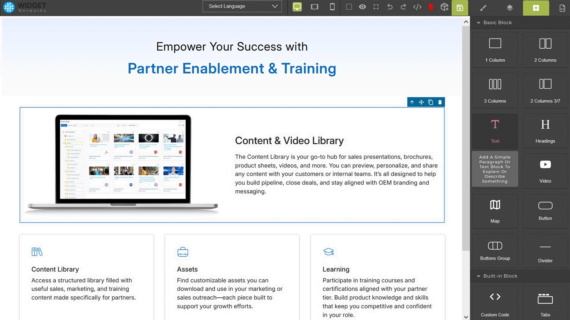 An animated GIF showing Portal Administration Management of Partner Relationship Management Software